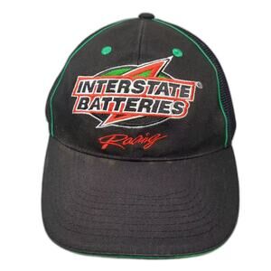 Interstate Batteries Baseball Cap Black Green OS Mesh Back Racing 18 Hat